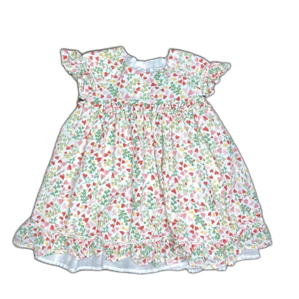 Rachel Zoe Dress Girls Size 4T Snap Back Ruffle‎ Hem Short Sleeves Spring